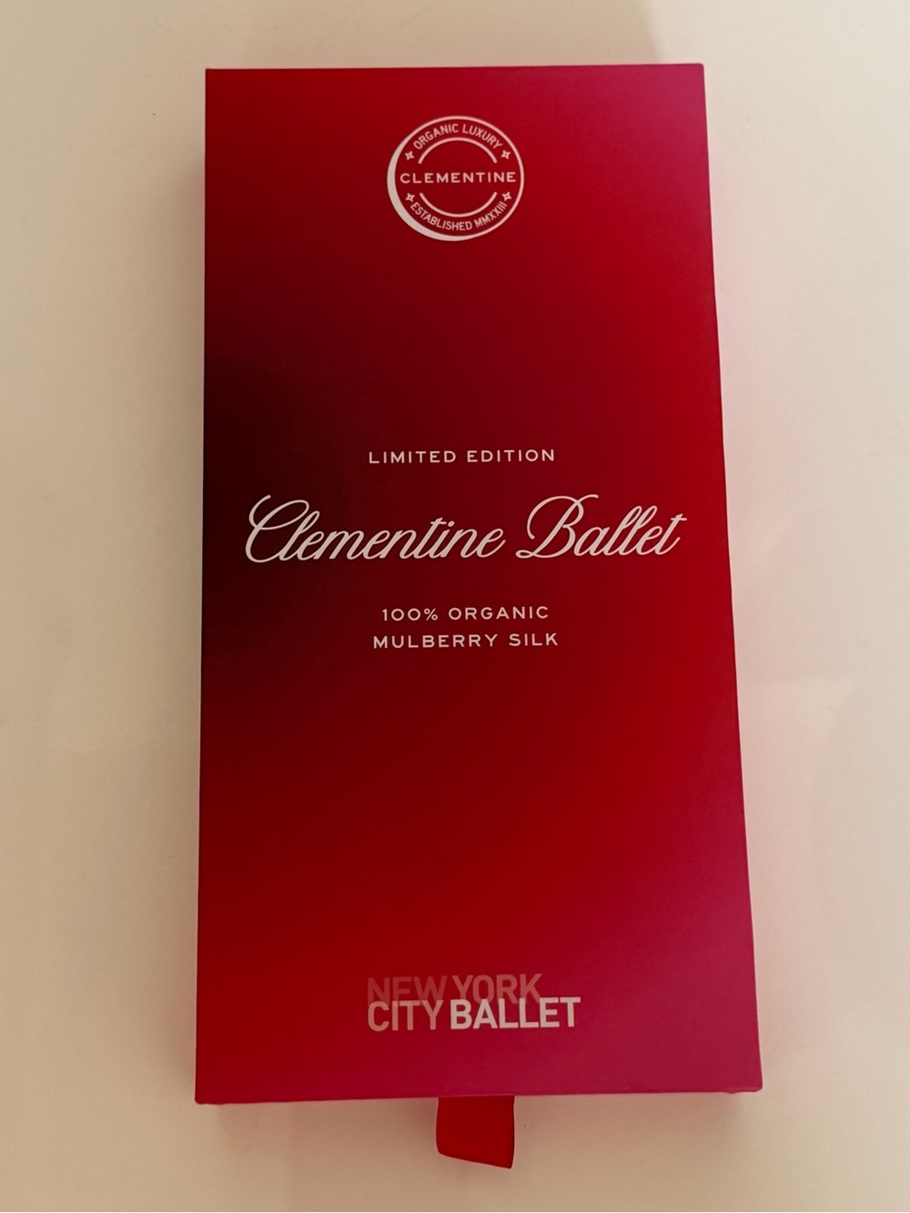 Giftable Ombré Red Gradient Organic Silk Scarf NYC Ballet - Picture 4 of 7